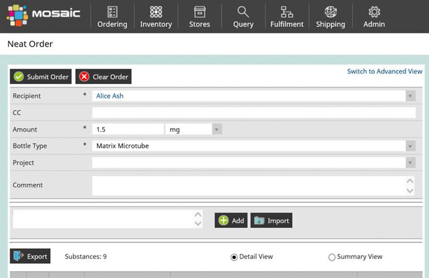 Titian Mosaic Mosaic Sample Management Software